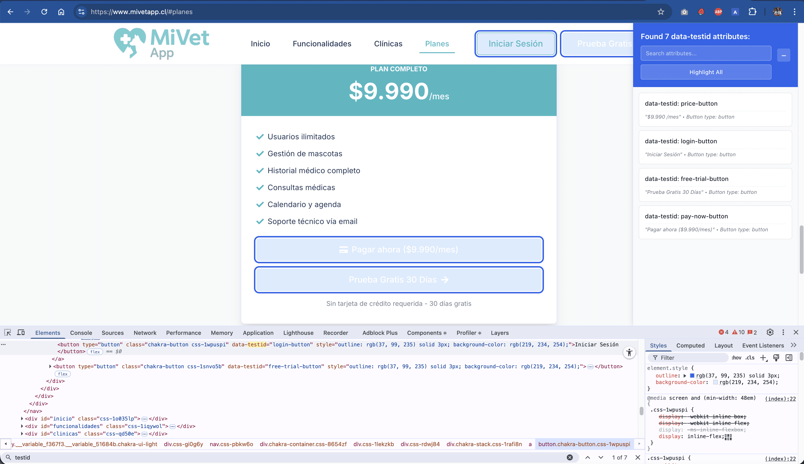 Testing Tool - Attribute Highlighter